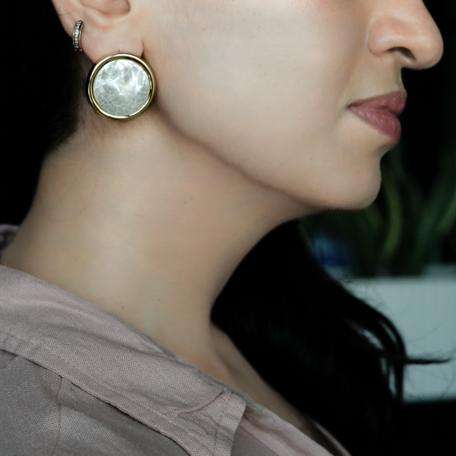 Ivory Mosaic Studs