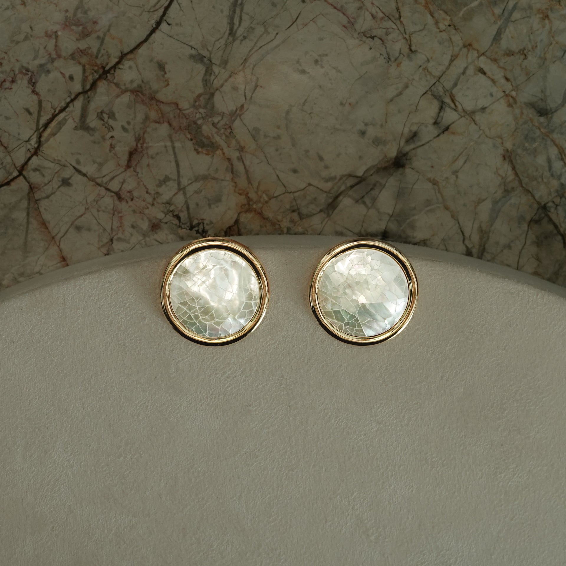 Ivory Mosaic Studs