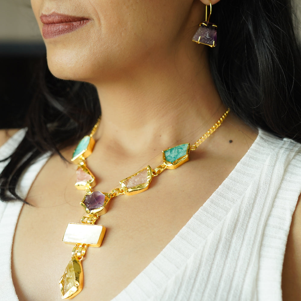 The Chroma Multi-Stone Y-Necklace Set