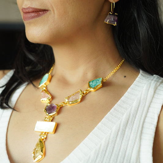 The Chroma Multi-Stone Y-Necklace Set