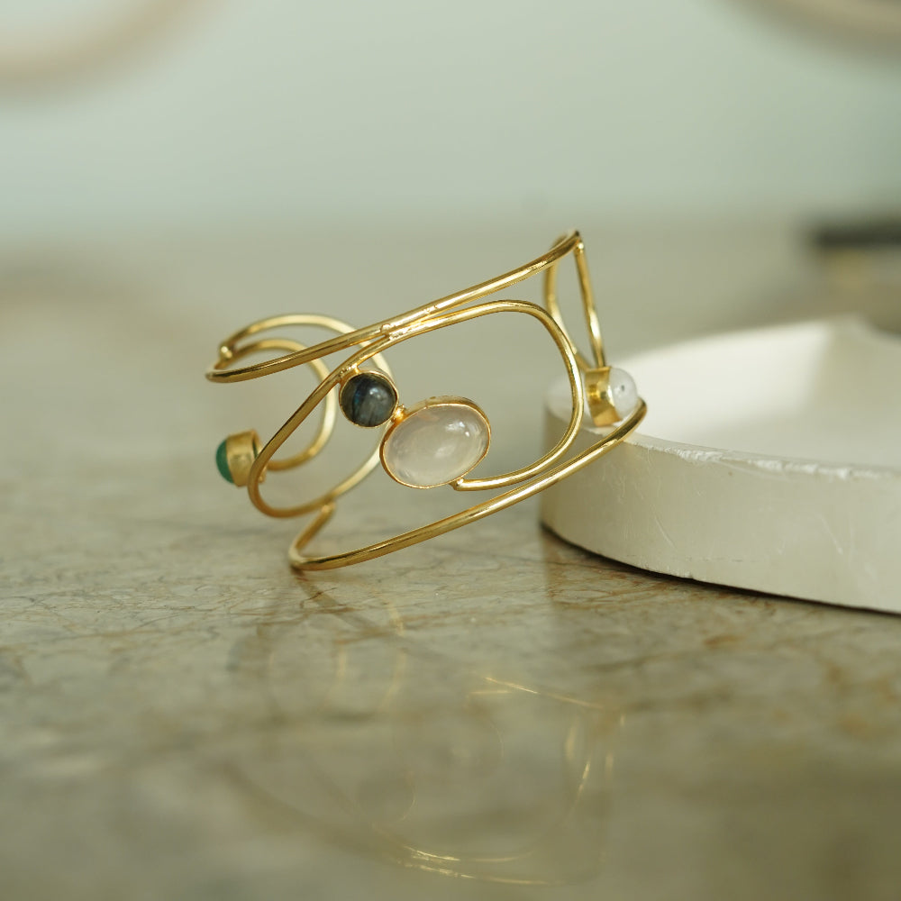 The Heraian Swirl  Rose Quartz Kada