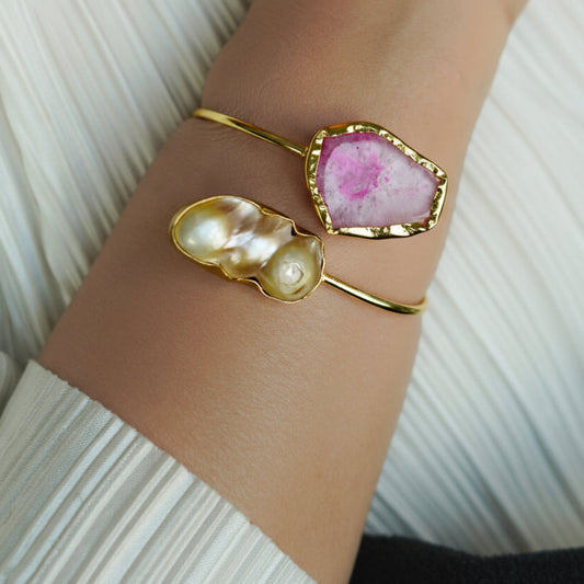 The Solara Agate & Pearl Kada