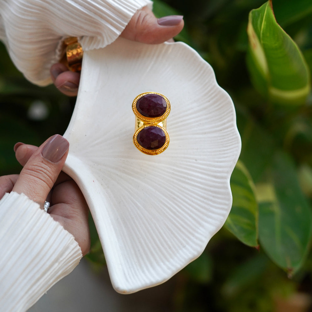 Crimson Regal Statement Ring