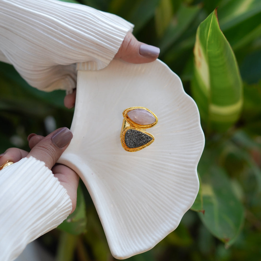 The Marquise Rose & Mineral Ring