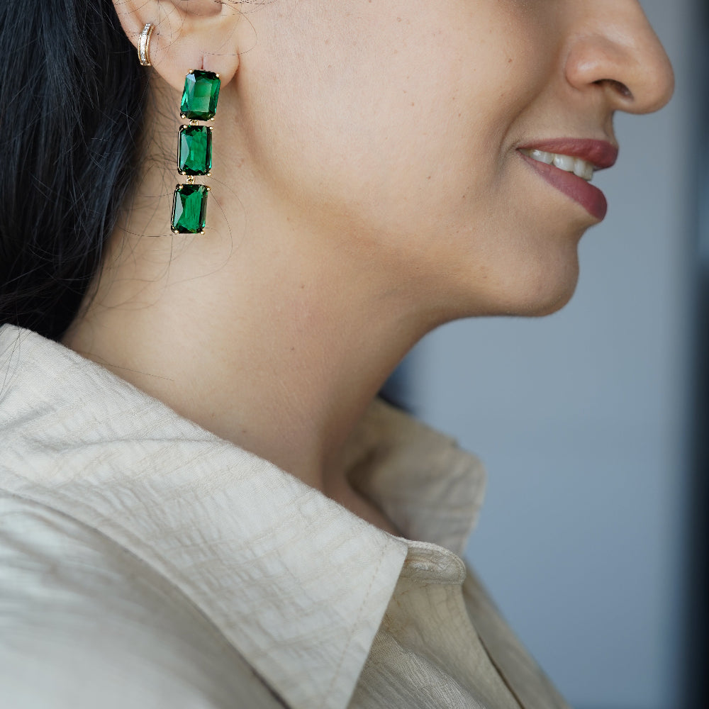 The Emerald Column Earrings