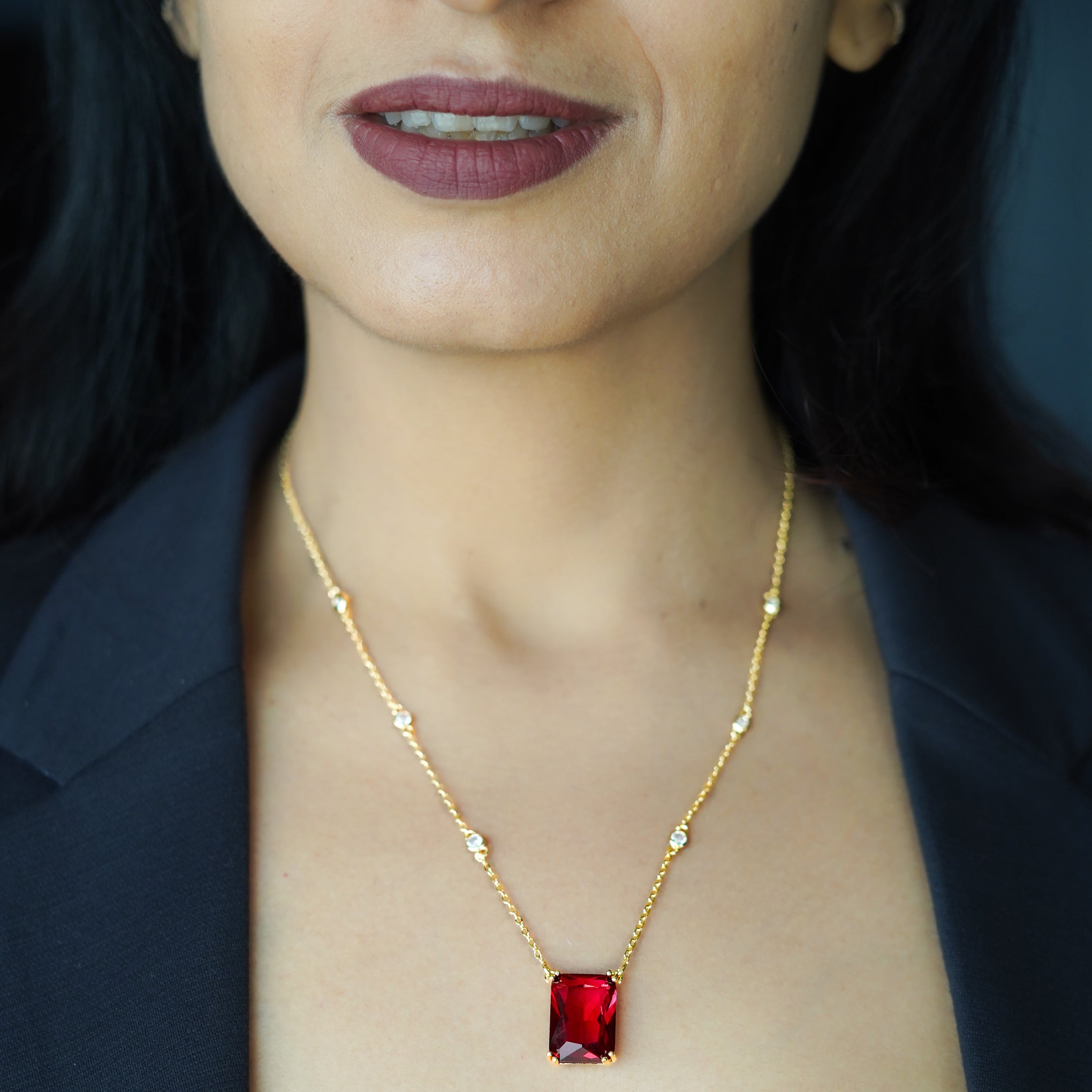 The Solis Ruby Red Prism Pendant