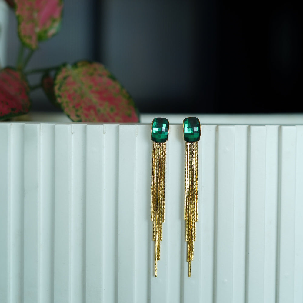The Emerald Fringe Earrings