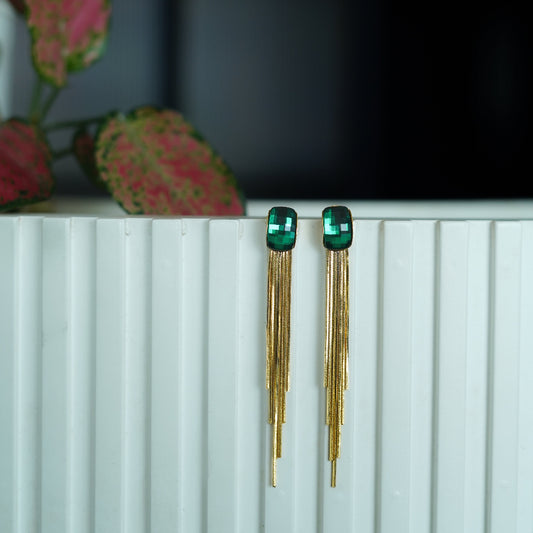 The Emerald Fringe Earrings