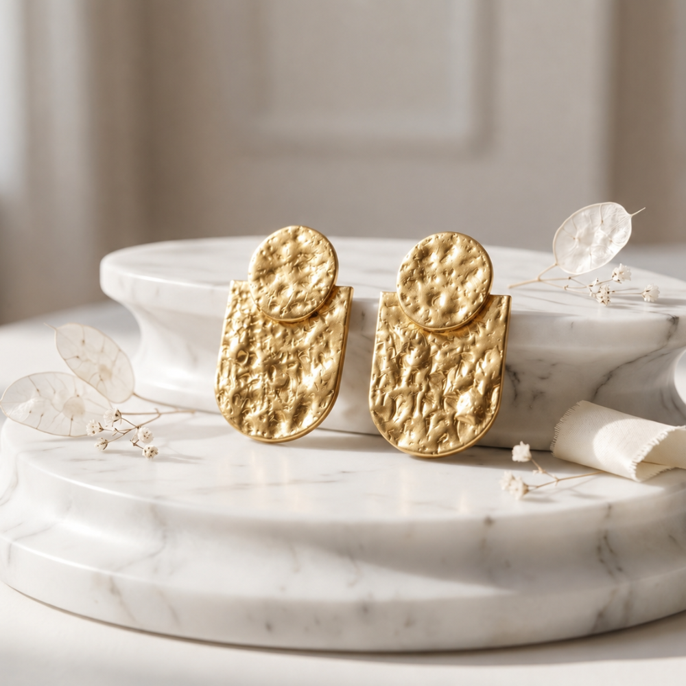 Luna Hammered Studs