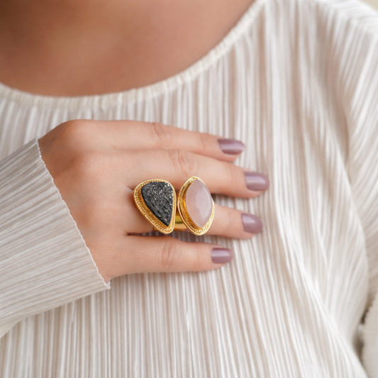 The Marquise Rose & Mineral Ring