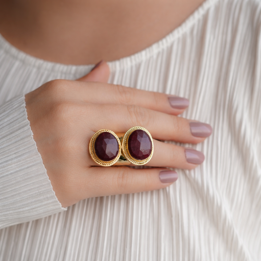 Crimson Regal Statement Ring
