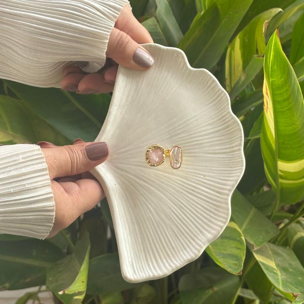 The Aria Lustre Baroque & Rose Quartz Ring