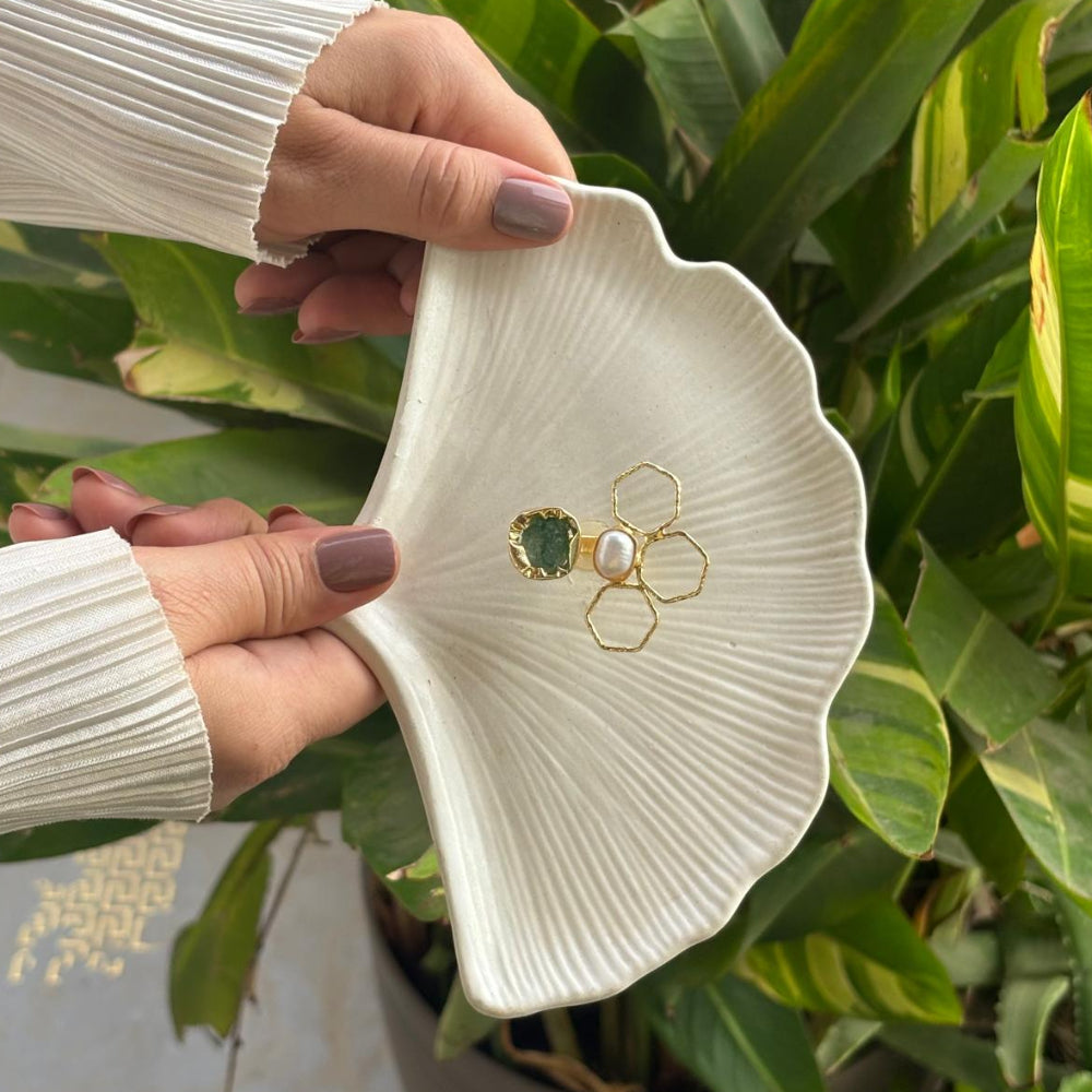 Artisan Bloom Green Jade Ring