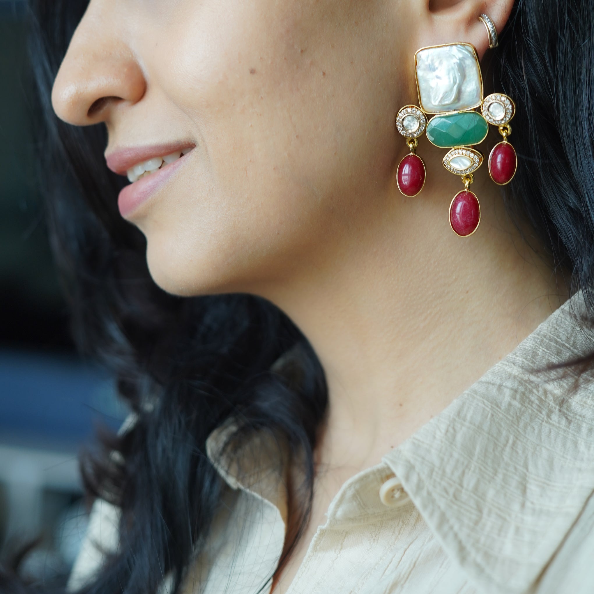 Ruby Aura Statement Earrings