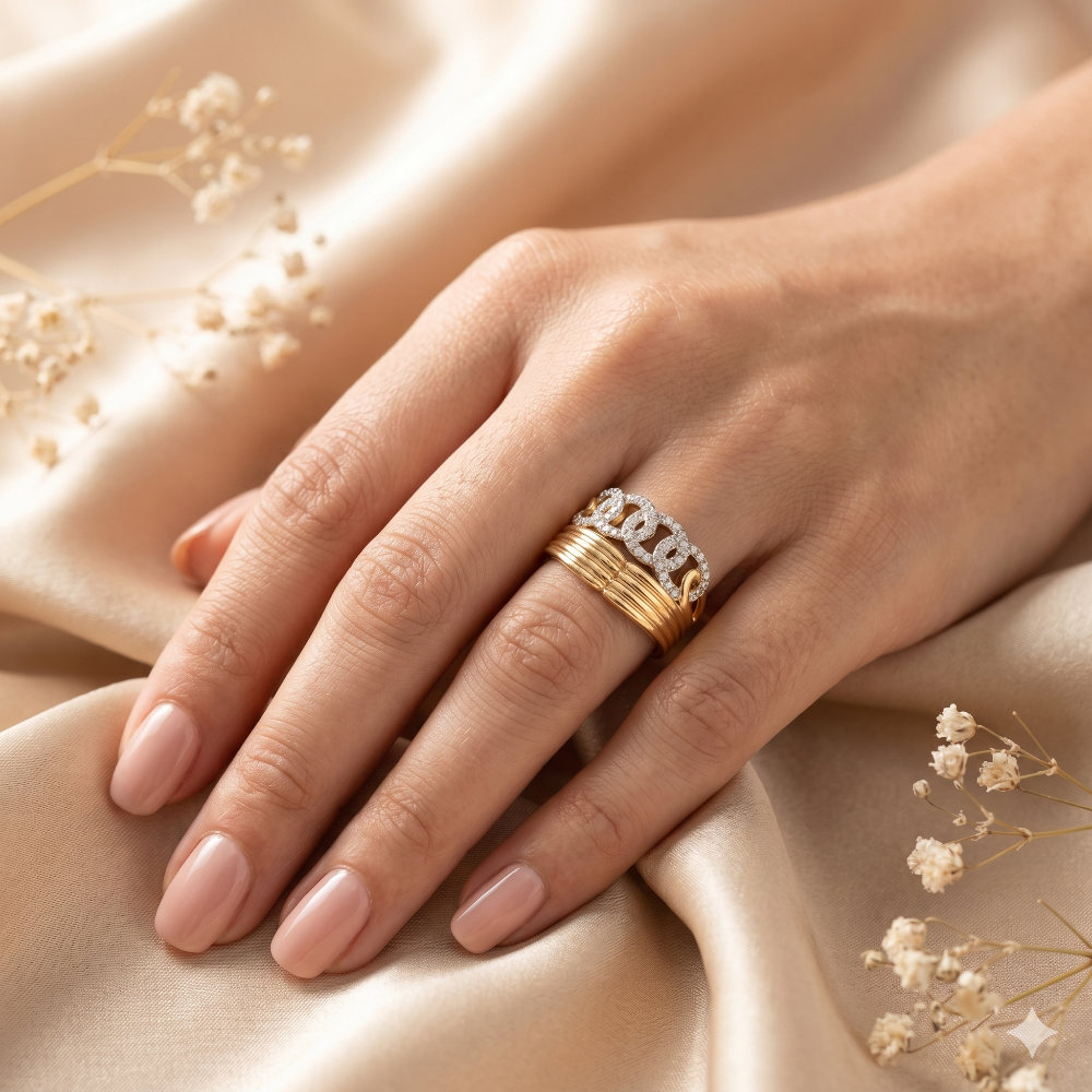 The Stella Stacked Chain Ring