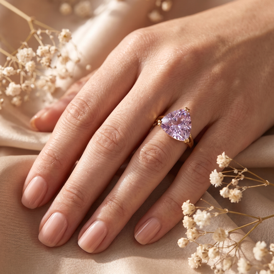 The Amethyst Trillion Statement Ring